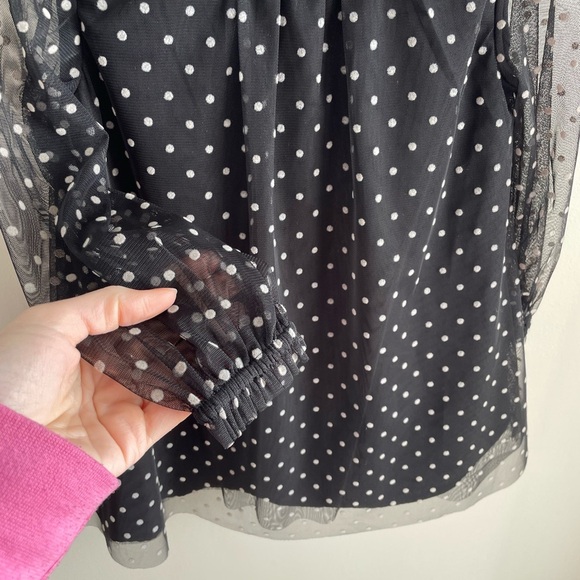 Baby Gap Toddler Girl Flocked Tulle Dress - Black Polka Dot - Size 4 Years - NWT - Picture 6 of 10